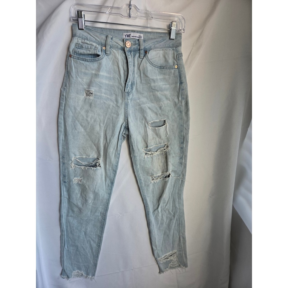 YMI Dream Fit Jeans Womens Light Wash Slim High Rise Tapered Ankle